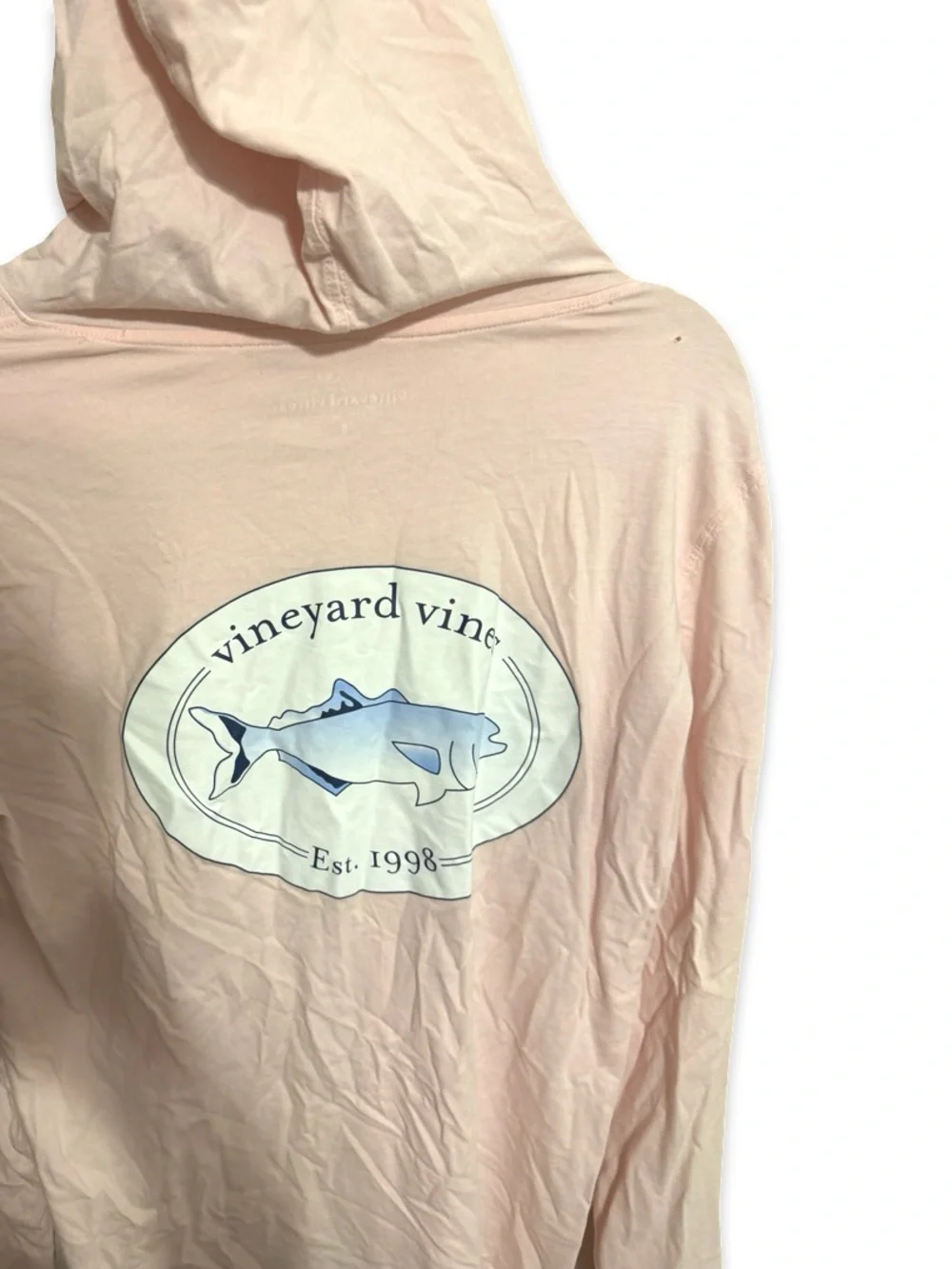 Vineyard Vines Women’s Light Pink Hooded Graphic Tee Long Sleeve Size Small - Picture 8 of 11